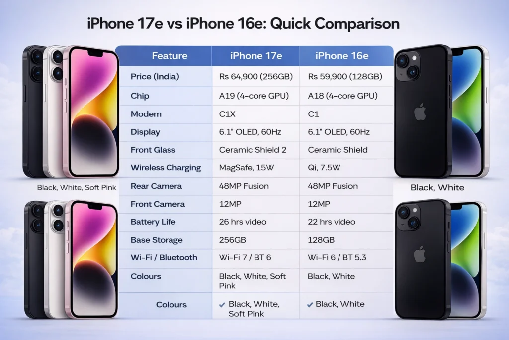 iPhone 17e Vs 16e comparison - Inbriefy