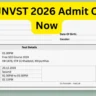 Class 6 JNVST 2026 Admit Card - Inbriefy