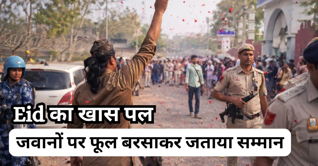 Soldiers showered with flowers on Eid - Inbriefy