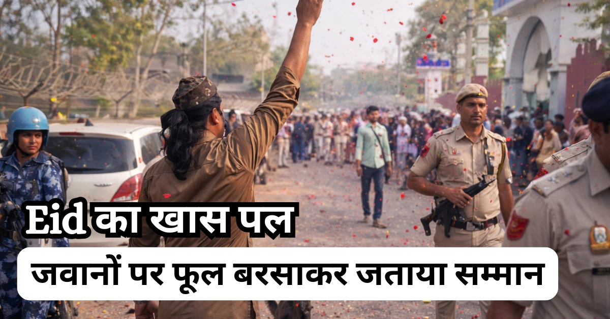 Soldiers showered with flowers on Eid - Inbriefy